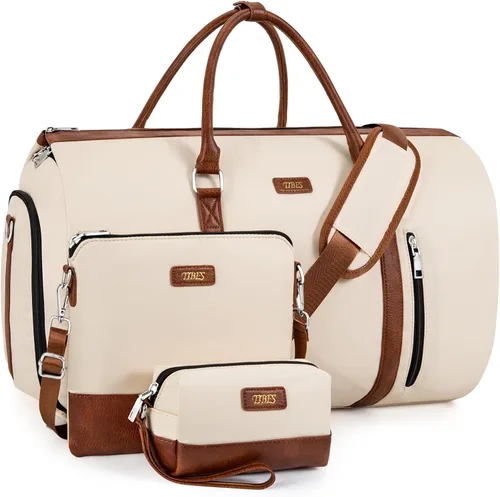 Bolsa de lona convertible para ropa de viaje, de mano, con bolsa de aseo personal, bolsa grande de fin de semana para hombres y mujeres, 2 en 1,