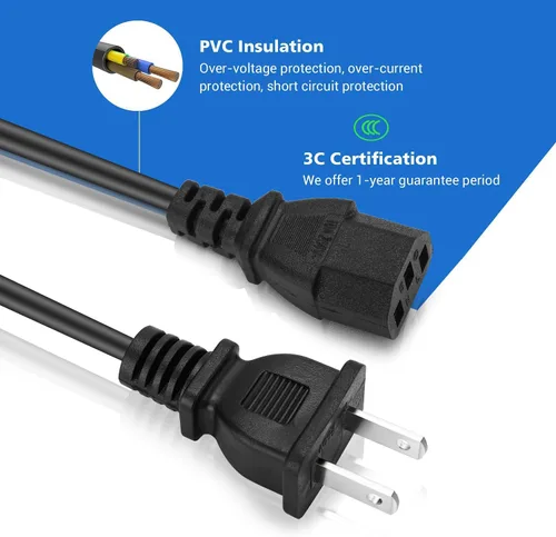 Miniatura 4 de Facmogu DC 19V 3.42A Fuente de alimentación, transformadores 100-240V AC a DC 19Volt de 65 vatios, adaptador de corriente convertidor con enchufe DC