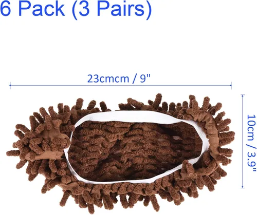 Miniatura 3 de M METERXITY 3 pares de fundas de limpieza lavables para zapatos, polvo de limpieza de pisos, pantuflas de felpilla para trapeador, aplicables a