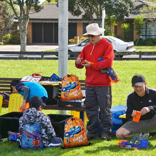 Miniatura 5 de Flutesan Bolsas de suministros de fiesta de dardos con cordón para pistola de fiesta, mochila con cordón de dardos (12 piezas)
