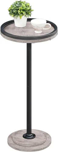Miniatura 16 de HOOBRO Mesa auxiliar redonda pequeña, mesa de bebidas, mesa de café Martini con acento de pedestal para espacios pequeños en sala de estar, Negro
