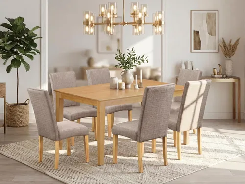 Miniatura 2 de East West Furniture CADR7-OAK-16 - Juego de mesa de comedor de 7 piezas consta de una mesa de cocina rectangular y 6 sillas de comedor Parson