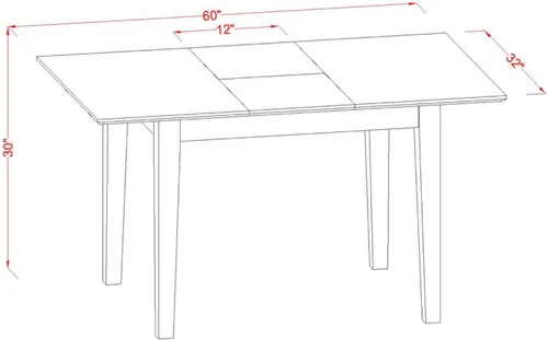 Miniatura 4 de East West Furniture PSDU5-MAH-LC - Juego de comedor de 5 piezas que incluye una mesa de comedor rectangular con hoja de mariposa y 4 sillas