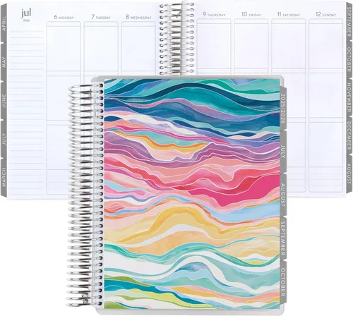 Erin Condren Planificador de vida en espiral de 18 meses (julio de 2025 a diciembre de 2026), planificador semanal y mensual de 7 x 9 pulgadas, 80
