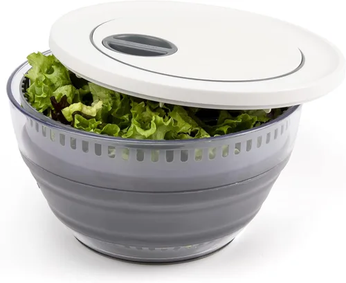 Progressive International Prepworks - Escurridor y colador plegable de 4 cuartos de galón para preparar ensaladas y lavar alimentos, color gris