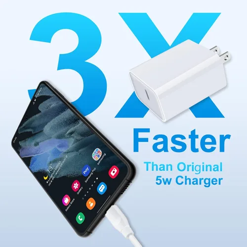 Miniatura 3 de Samsung Bloque de carga rápida para Galaxy Z Fold 6 5 Z Flip 6 5 A14 5G A54 A53 A23 A13 A35 S25 S24 S23 S22 Ultra S21 S20,20W Super Tipo C Cargador