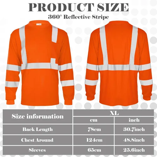 Miniatura 2 de Amylove 4 piezas de camisa de seguridad de manga larga reflectante de alta visibilidad, camisas de trabajo de construcción para hombres y mujeres