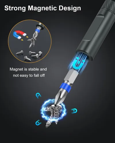 Miniatura 6 de Bomivoi Juego de destornilladores magnéticos, mini juego de destornilladores de trinquete de combinación flexible portátil con mango en T, puntas