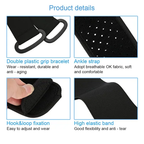 Miniatura 3 de Correa de ejercicio de estiramiento, cinturón de entrenamiento de tobillo plantar, bandas de resistencia para ejercicio de fuerza, 3.3 pies de largo