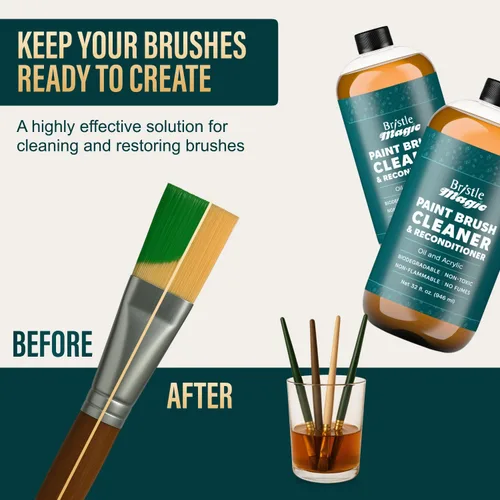 Miniatura 5 de Limpiador y restaurador de pinceles de pintura al óleo, limpiador de pinceles para pinturas acrílicas, aceites y vidrio, biodegradable, no tóxico