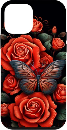 Miniatura 16 de Cute Butterfly Red Floral Flower Butterfly Rose Case for iPhone 17