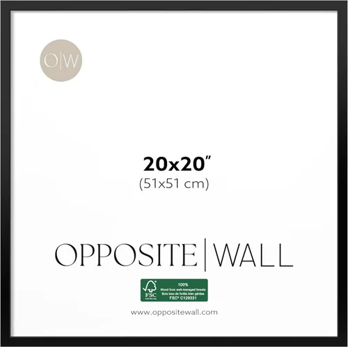 Miniatura 35 de Opposite Wall - Portarretratos de madera de roble macizo oscuro de 16 x 20 pulgadas - Ligero, versátil e inastillable - Póster o marco de fotos