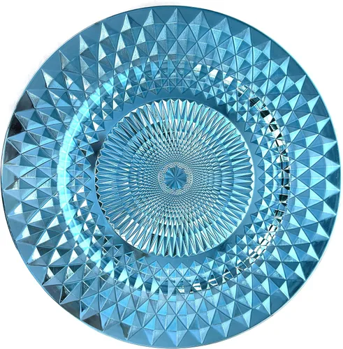 Miniatura 15 de Allgala Placas de carga, 13 pulgadas, paquete de 6 unidades de plástico resistente con patrón de diamante brillante para boda, plata-HD80402 Plateado