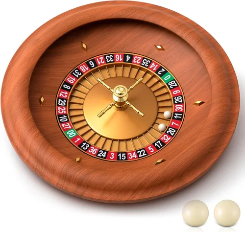 Miniatura 7 de Leyndo Juego de ruedas de ruleta de casino de lujo de 18 pulgadas, juego de ruleta profesional ABS con rueda de diseño doble cero con 2 bolas