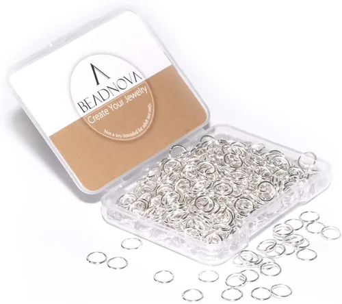 Miniatura 15 de BEADNOVA Anillos de salto de 4 mm plateados para hacer joyas Anillos abiertos para llaveros y reparación de collares (1200 piezas)
