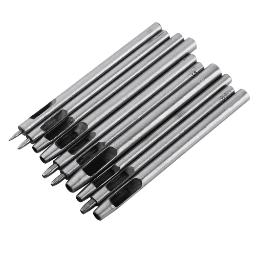 Juego de herramientas de perforaciones de 0.020-0.197 in para correas de reloj de goma de cuero, cinturones, herramienta de corte de agujero,