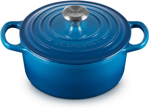 Miniatura 20 de Le Creuset Horno holandés redondo de hierro fundido esmaltado, 4.5 cuartos de galón, Marsella Marseille
