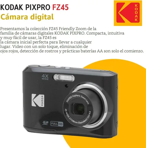 Miniatura 4 de KODAK PIXPRO FZ45 - Cámara digital de 16 MP con zoom óptico 4X de 1.063 in de gran angular y pantalla LCD de 2.7 pulgadas con tarjeta de memoria SD