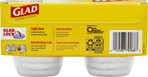 Miniatura 11 de Recipientes de almacenamiento de alimentos GladWare Home Tall Entrée, cuadrados grandes con capacidad para 42 onzas, juego de 3 unidades, con sello