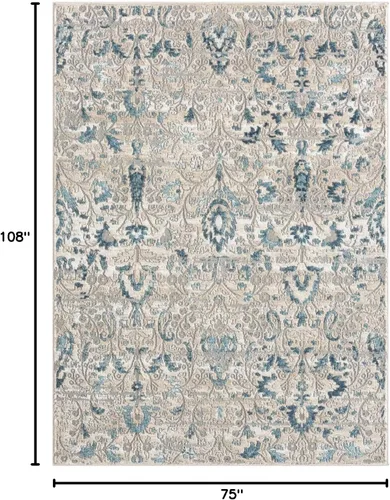 Miniatura 2 de LUXE WEAVERS Alfombra de área azul floral vintage 4x5