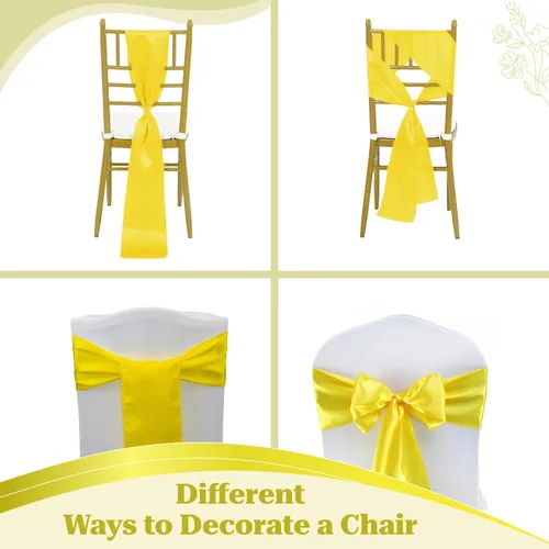 Miniatura 194 de mds - Lote de 10 lazos de satén para sillas de boda y eventos, para decoración de fiestas, 30 colores, Satin, 10 Verde oliva