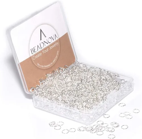 Miniatura 7 de BEADNOVA Anillos de salto de 4 mm plateados para hacer joyas Anillos abiertos para llaveros y reparación de collares (1200 piezas)