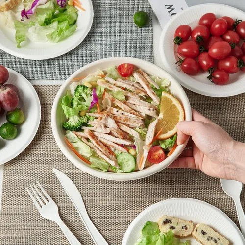 Miniatura 6 de ECOLipak Cuencos de papel desechables compostables grandes de 32 onzas, paquete de 70 cuencos de sopa de caña de azúcar biodegradables con bagazo