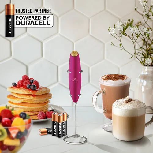 Miniatura 484 de Zulay Milk Boss Espumador de leche potente manual, hace espuma para latte, batidor para mezclar bebidas, café, miniespumador para capuchino, frappé