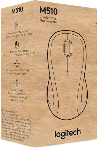 Miniatura 8 de Logitech M510 - Mouse inalámbrico, ratón para laptop y PC con receptor unificador USB, botones programables - Grafito