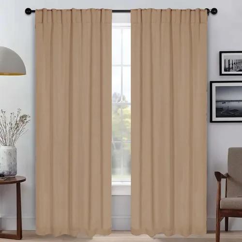 Miniatura 24 de BLUENILEMILLS Paneles de cortinas opacas para oscurecer la habitación con bolsillo para barra/pestañas traseras, cortinas perfectas para ventanas