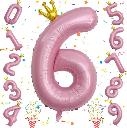 Miniatura 15 de Globos de número azul pastel de 40 pulgadas, globo gigante autoinflable de aluminio número 5 de cumpleaños para niños, globos azul bebé para hombres