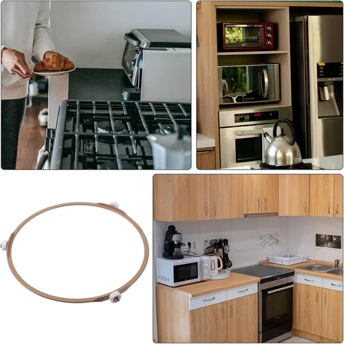 Miniatura 6 de SOLUSTRE Bandeja de microondas, 2 piezas, soporte para plato giratorio de microondas, anillo giratorio de microondas, soporte de bandeja de 7