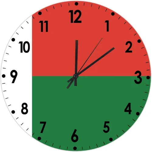 Miniatura 386 de Cheyan Reloj de pared con bandera de Canadá de 12 pulgadas, silencioso, sin tictac, de PVC, funciona con pilas, reloj redondo decorativo, regalo