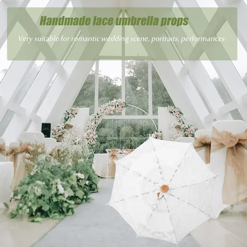 Miniatura 2 de Paraguas de encaje negro, sombrilla plegable de encaje hecho a mano, para boda, novia, para mujeres, decoración de fiesta, baile y fotografía