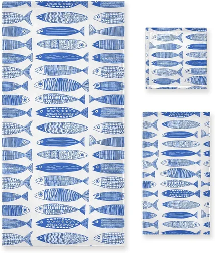 Miniatura 6 de Naanle Simple Style American Football Stars - Juego de 3 toallas decorativas de lujo, 1 toalla de baño+1 toalla de mano + 1 toallita, multiusos