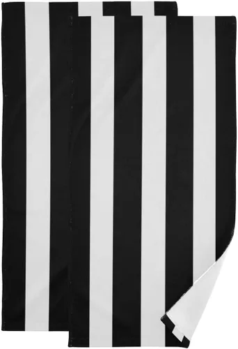 Miniatura 17 de Giwawa Toallas de mano en blanco y negro – Juego de 2 toallas de baño decorativas para baño, cocina, gimnasio, 14 x 28 pulgadas