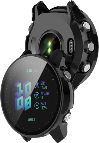 Miniatura 3 de Funda protectora compatible con Garmin Forerunner 955 Protector de pantalla para Garmin Forerunner 955 Solar PC+vidrio templado cobertura completa 3