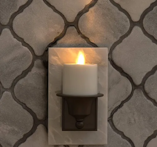Miniatura 7 de Luminara Vela sin llama con luz de amanecer a atardecer, sensor automático de oscuridad, bronce, luz LED de pared para interiores con tecnología