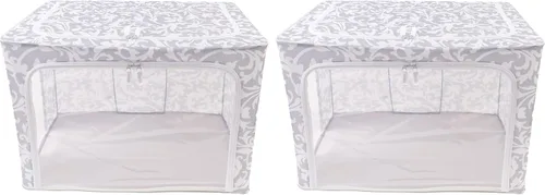 Miniatura 12 de Periea Beau - Paquete de 2 cajas de almacenamiento de 74 L (20.9 x 15.7 x 13.8 in), plegables y apilables de tela, bolsas de almacenamiento