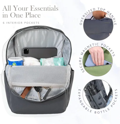 Miniatura 5 de RED ROVR Roo - Mochila ligera para pañales de 1 libra, 11 bolsillos organizativos, duradera y resistente al agua (musgo)