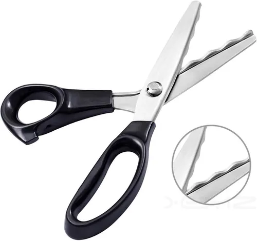 Tijeras profesionales de costura para costura, tijeras profesionales de acero inoxidable con agarre cómodo, cuchillas dentadas y festoneadas,