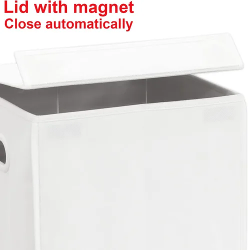 Miniatura 7 de Simple Houseware Cesta plegable para ropa sucia con tapa, color blanco