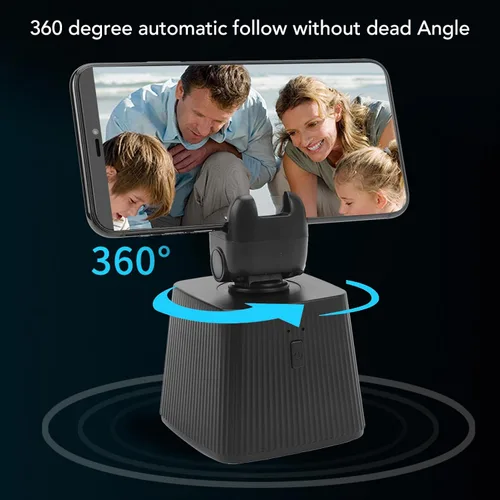 Miniatura 3 de Zyyini Soporte de teléfono de seguimiento facial automático, rotación de 360 grados, trípode de seguimiento facial automático, 800 mAh, puerto micro