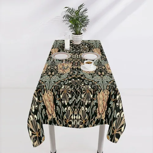 Miniatura 70 de Mantel Floral Retro de Pájaros, Diseño Original Bohemio William Morris Estampado Cubierta de Mesa para Hogar Picnic Fiesta Comedor Cocina William
