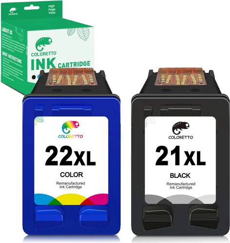 COLORETTO Cartucho de tinta remanufacturado de repuesto para HP 21XL 22XL para HP Officejet 4315 J3680, Deskjet 3915 3930 D1341 D1420 D1520 D1560 (1