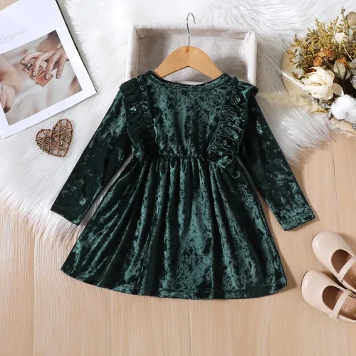 Miniatura 162 de IDOPIP Vestido tutú de terciopelo para niñas pequeñas, vestido de manga larga para princesa, Navidad, cumpleaños, fiesta, boda, vestidos de otoño e