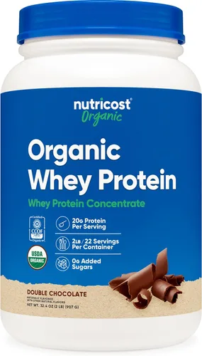 Miniatura 6 de Nutricost Concentrado de proteína de suero orgánico, sabor a mantequilla de maní de chocolate, (1 libra), sin gluten, sin OMG