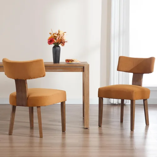 Miniatura 17 de RIVOVA Juego de 4 sillas de comedor modernas de mediados de siglo, tapizadas de piel sintética, sillas Parson modernas sin brazos de cocina, sillas