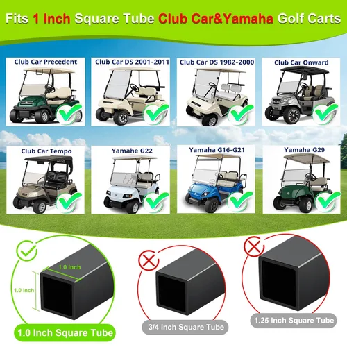 Miniatura 3 de Clips para parabrisas de carrito de golf, ajuste de banda de 1 x 1 pulgada, tubo para Club Car DS Club Car Precedent Tempo en adelante, carritos