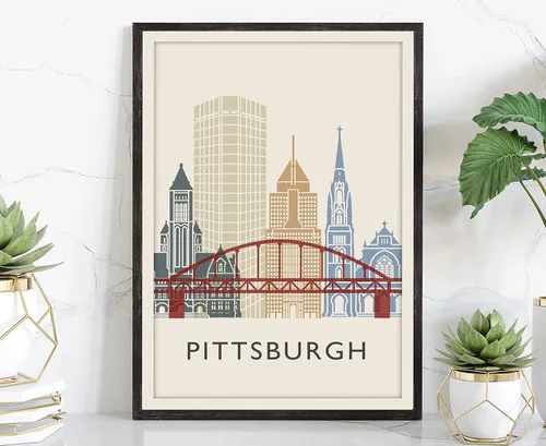 Miniatura 20 de Póster de ilustración de Albuquerque, póster de horizonte de Albuquerque, impresión de paisaje urbano y monumento, ilustración de arte de pared